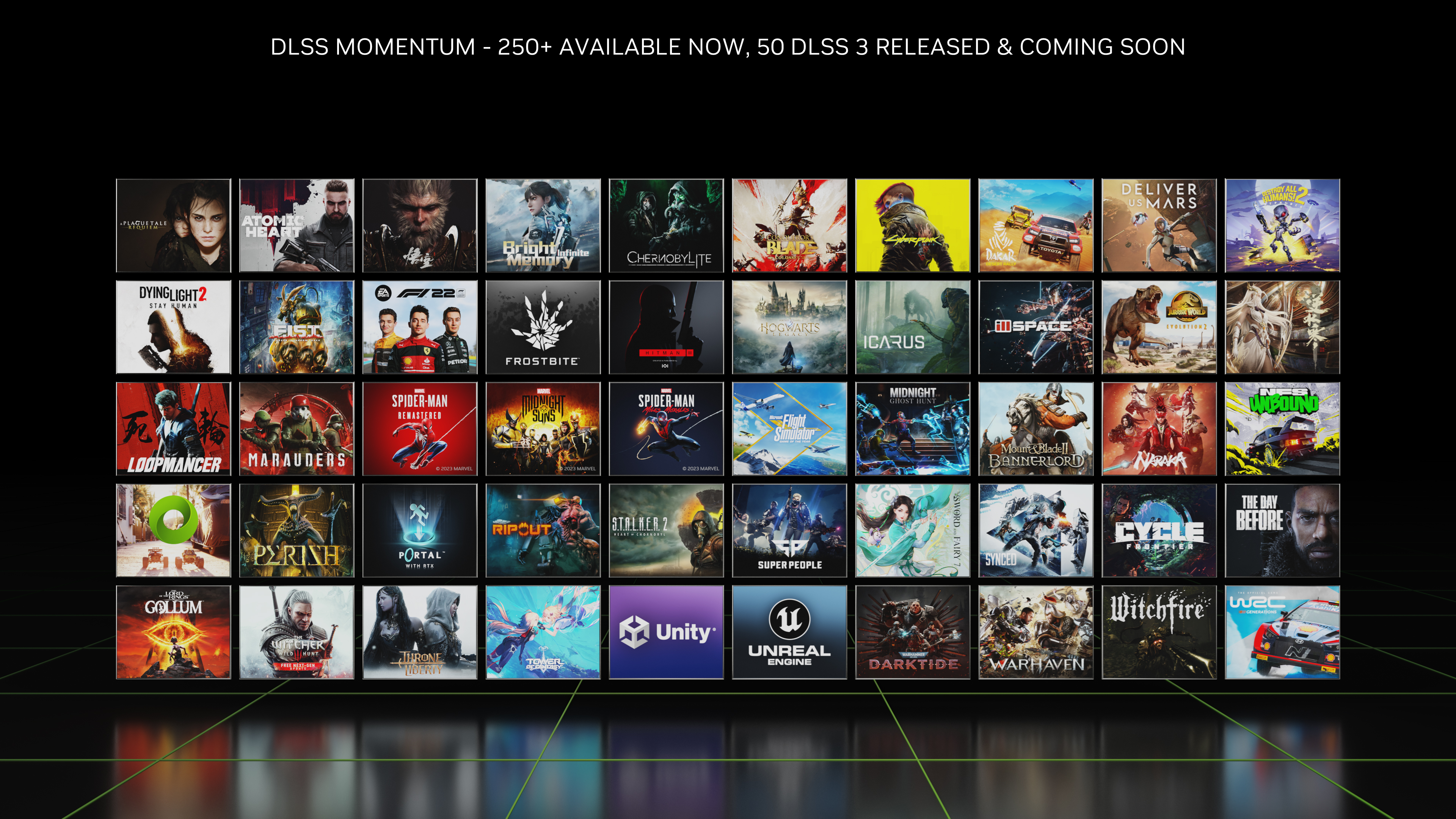 DLSS Momentum Continues: 50 Released and Upcoming DLSS 3 Games, Over 250  DLSS Games and Creative Apps Available Now | GeForce News | NVIDIA