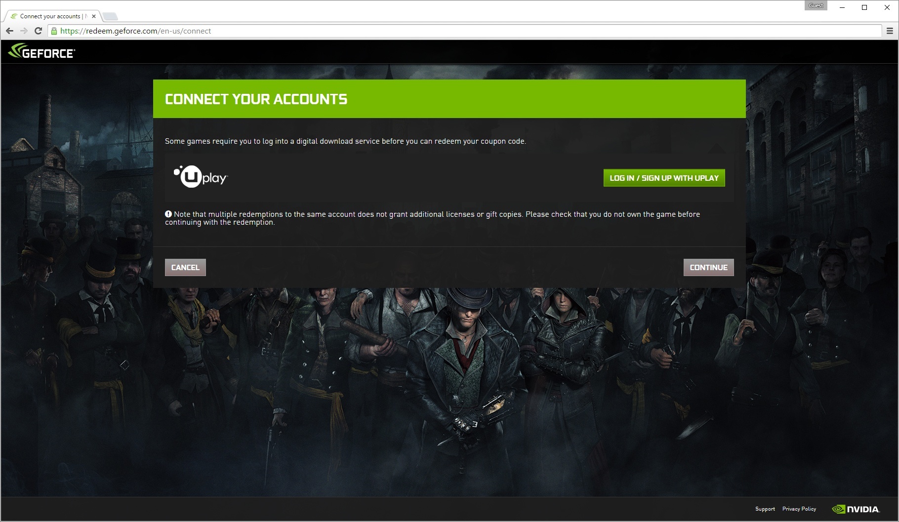 geforce now make account