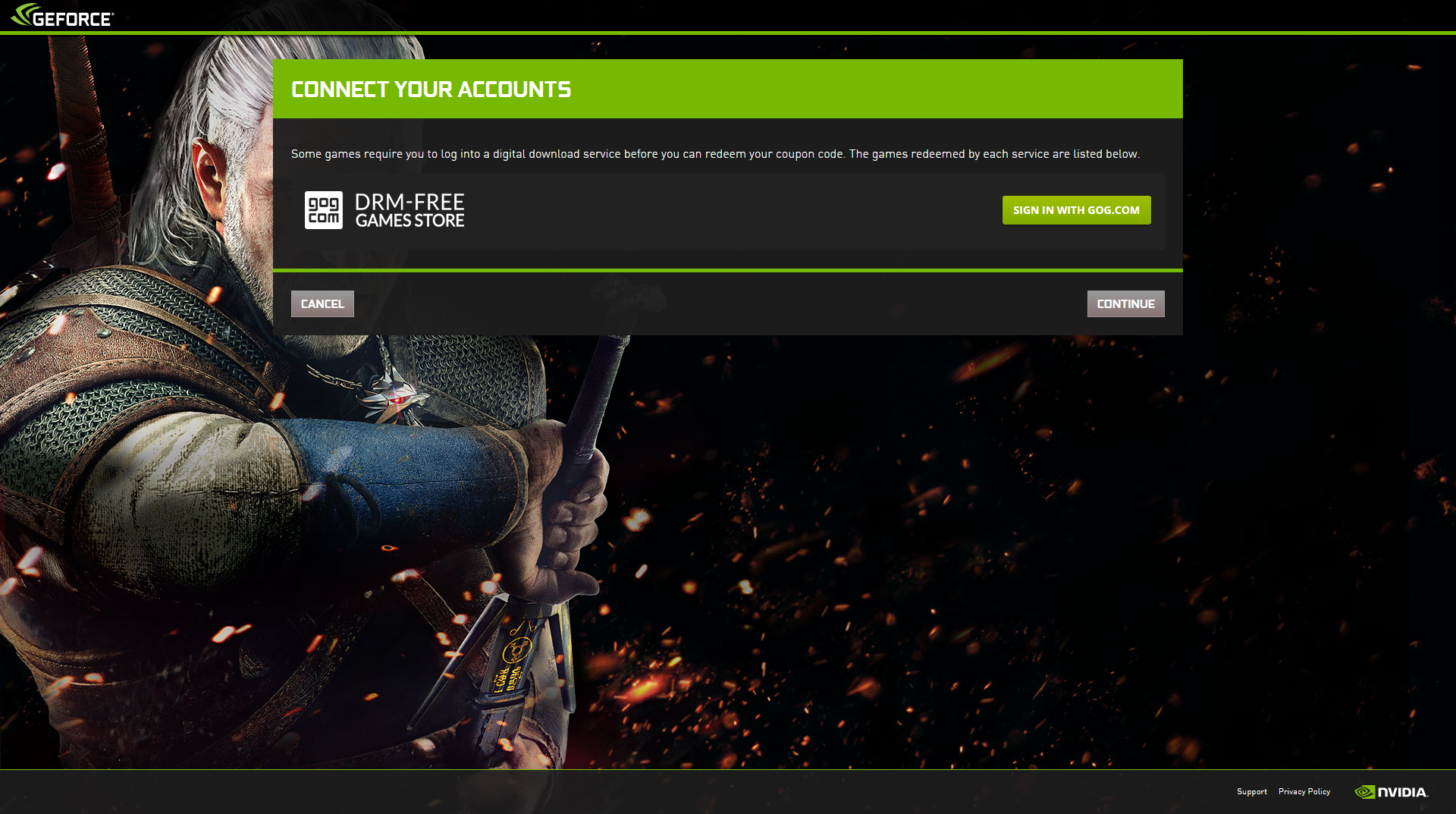 activer une coupon nvidia