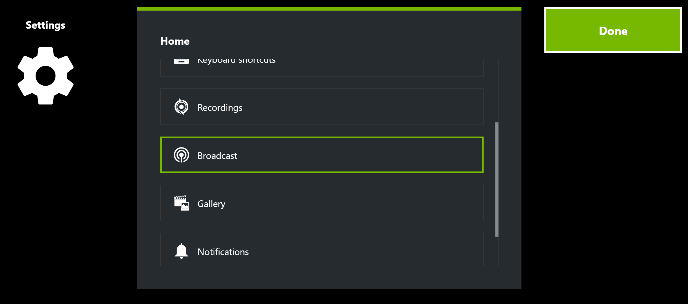 broadcasting to facebook has stopped nvidia