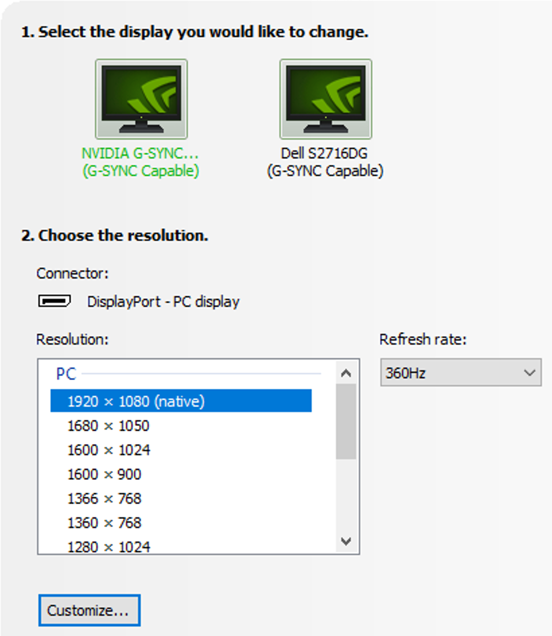 Display nvidia control online panel