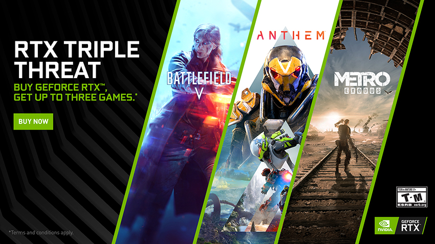 GeForce RTX Triple Threat Bundle Brings You Battlefield V, Anthem, and Metro Exodus! 