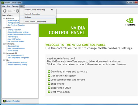 Configure Actualizador de NVIDIA - Panel de Control de NVIDIA