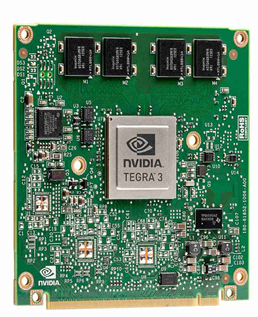 用于汽车市场的NVIDIA® Tegra® 3  VCM 模块。 