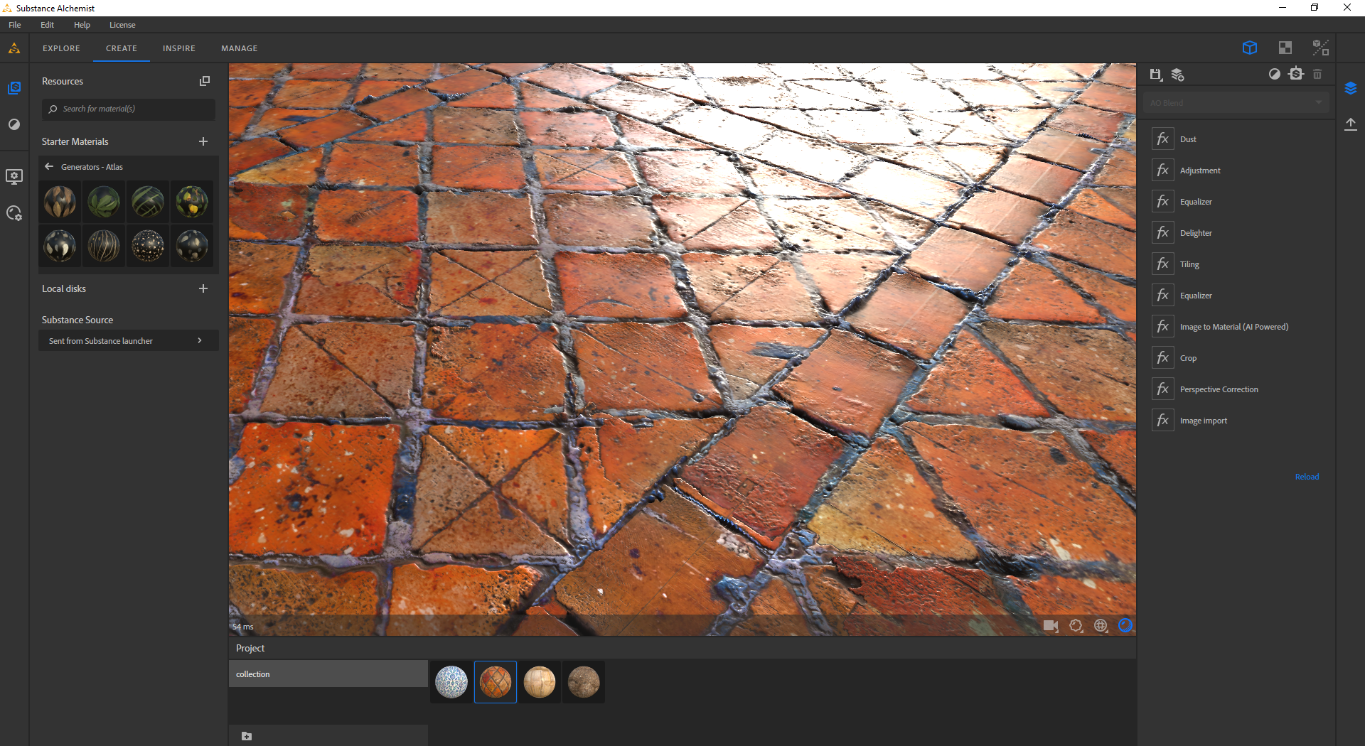 Blender and Substance Creativity with AI-Denoising, Material Creation Features