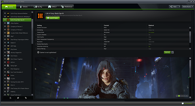 Call of Duty: Black Ops 3 GeForce Experience Support