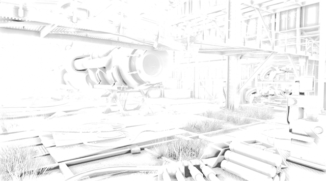 Destiny 2 - Ambient Screen Ambient Occlusion Interaktívne porovnanie #002 - 3D vs. HDAO (zobrazenie iba AO)