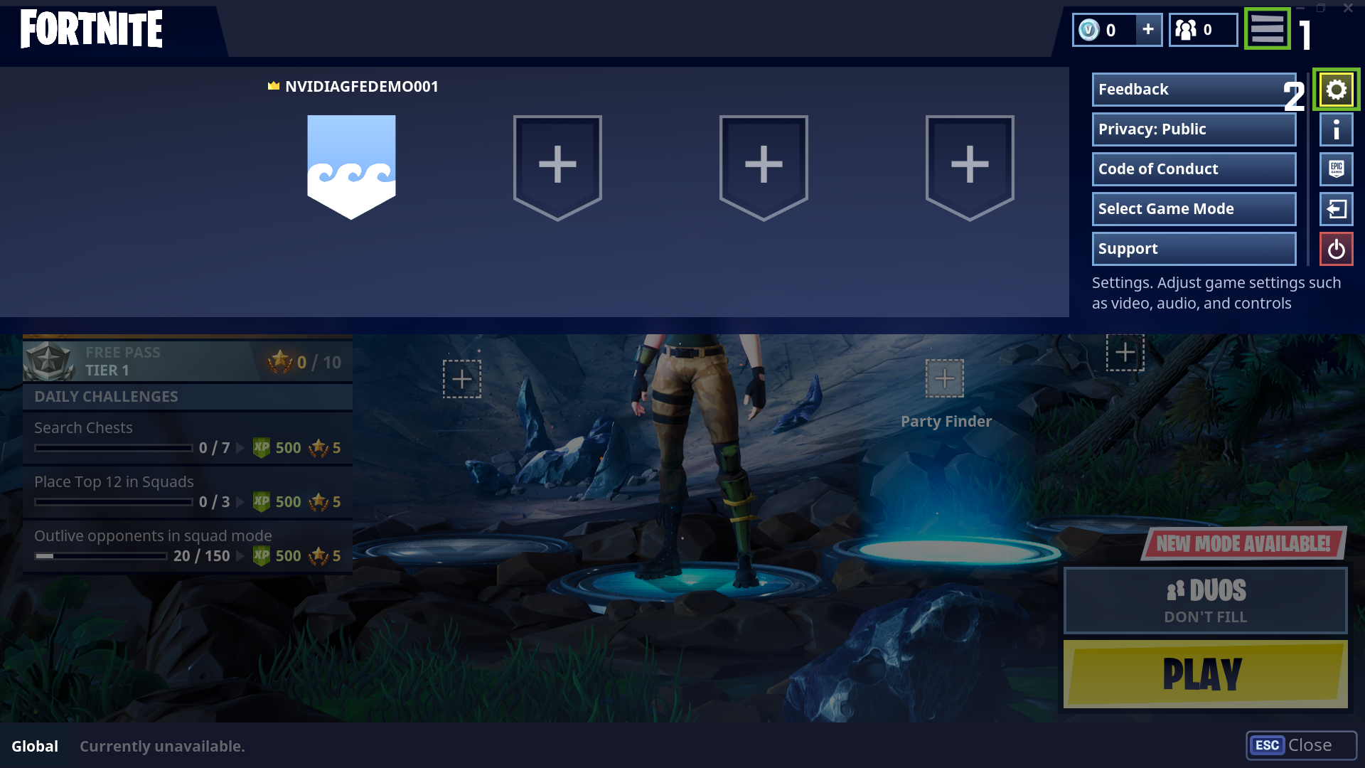 Fortnite Battle Royale How To Enable Nvidia Highlights Geforce - step 2 navigate to the settings menu