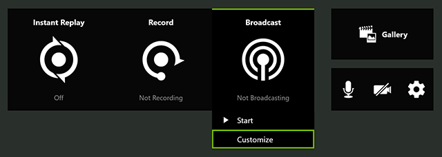 If you want to reduce your broadcast resolutions due to limited bandwidth, select Customize