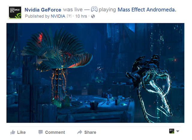 nvidia geforce broadcast to facebook failed