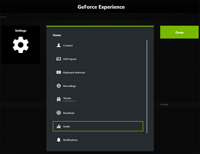 Настройка GeForce Experience