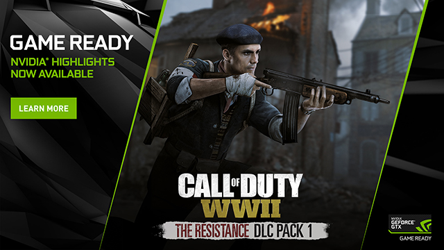 NVIDIA Highlights, available now in Call of Duty: WWII on the PC