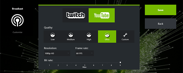 nvidia live broadcast custom overlays