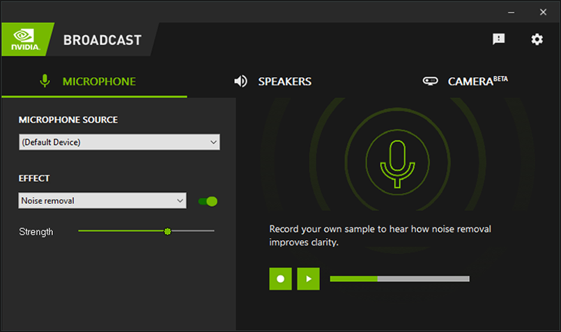 nvidia broadcast low mic