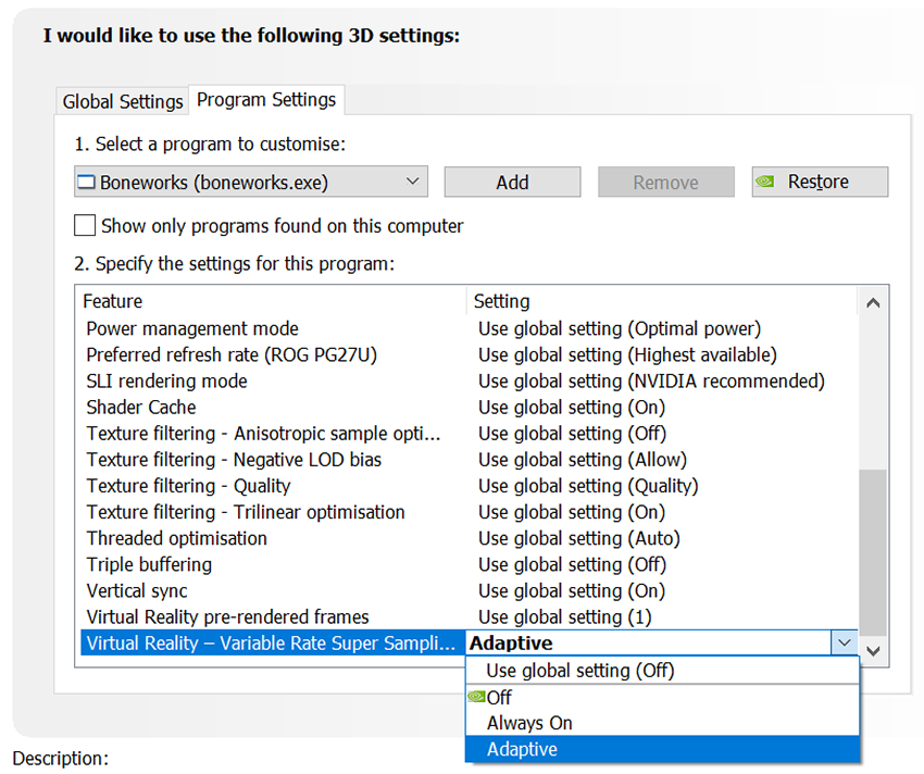 nvidia manage 3d settings using wrong gpu