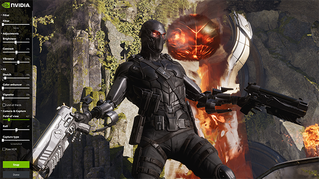 NVIDIA Photo Mode dans Paragon – Interface utilisateur NVIDIA Photo Mode: Paragon User Interface