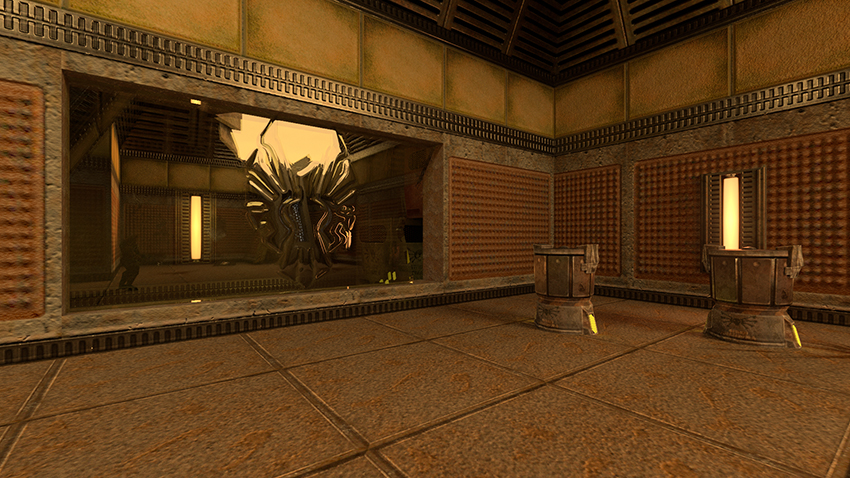 Quake II RTX Interactive Comparison #005 - Version 1.2 (Thick Glass On) vs. Version 1.2